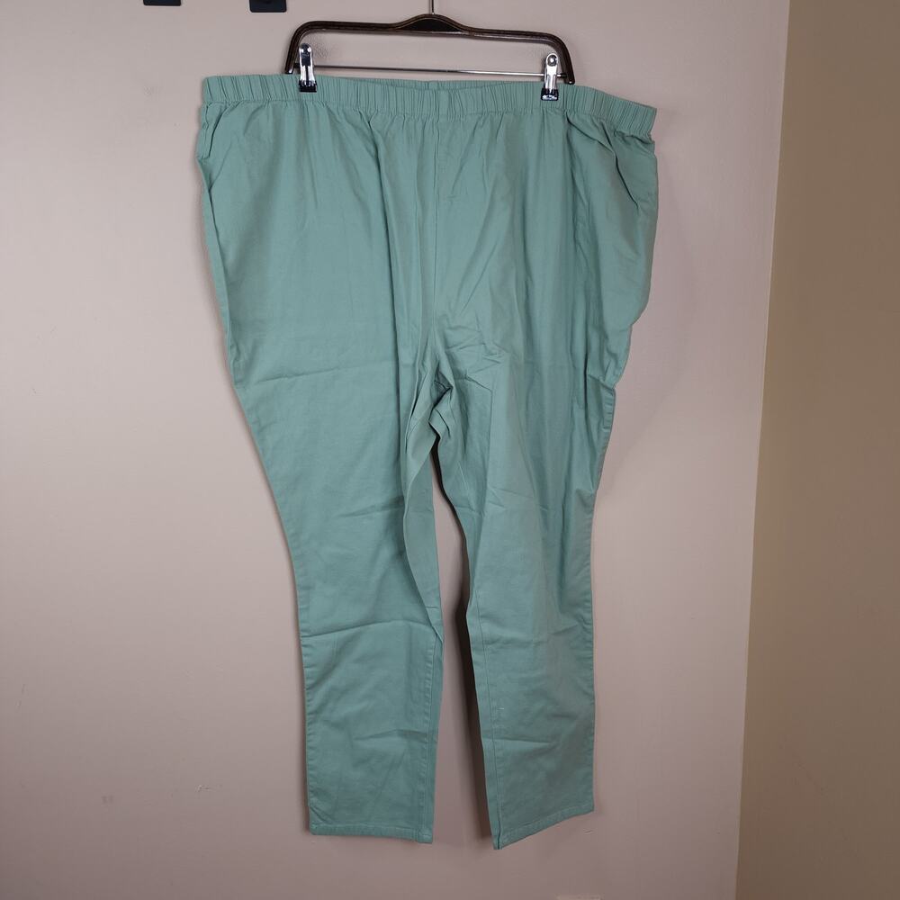 Woman Within Sage Green Pull-on Straight Leg Pant Size 32W Tall